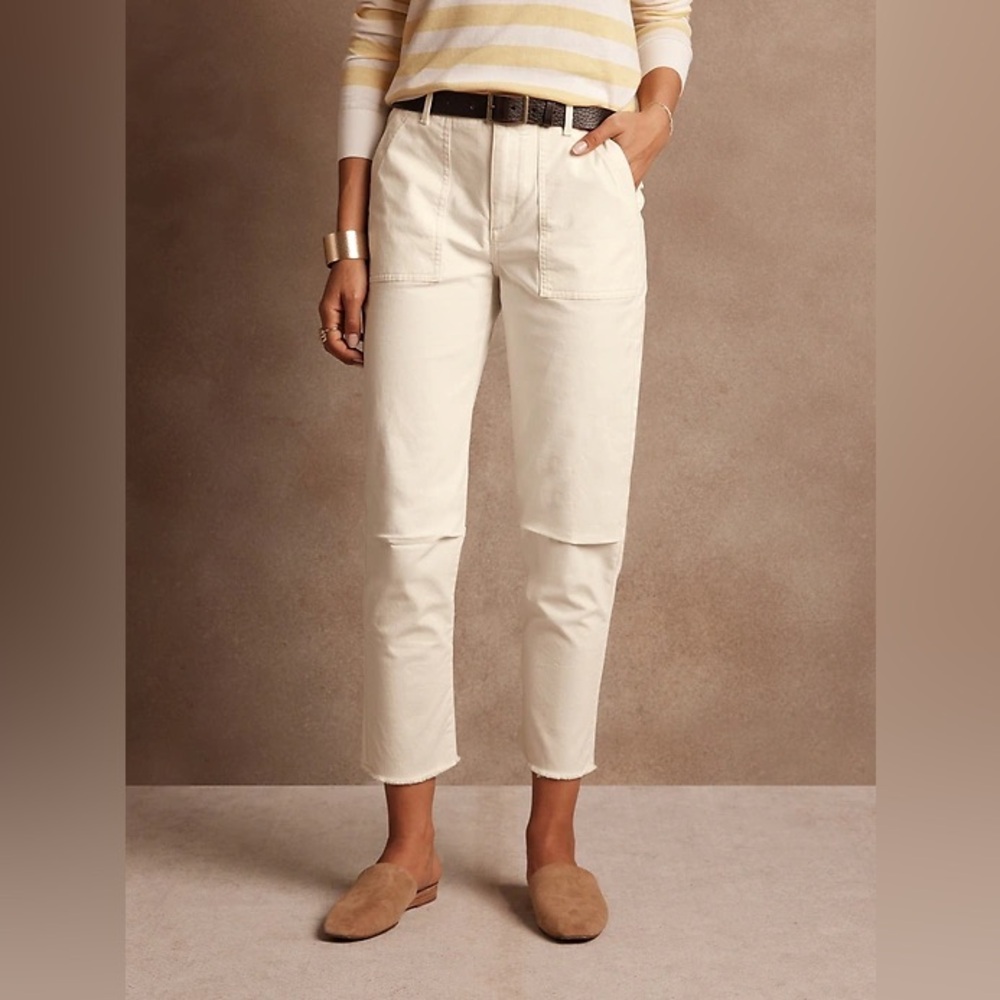 Girlfriend Authentic Chino Cropped Utility Pants
